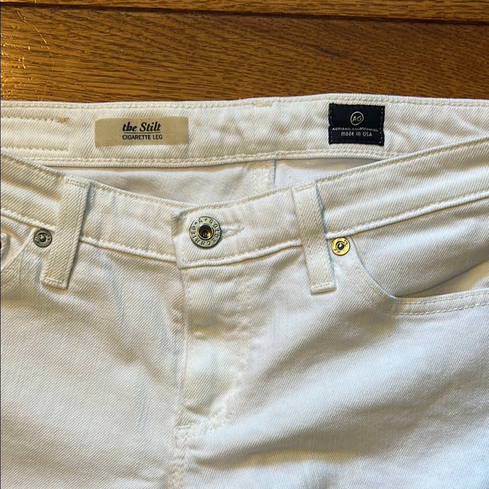 Ag Adriano Goldschmied White Straight Leg Jeans 28x30 - Picture 5 of 5